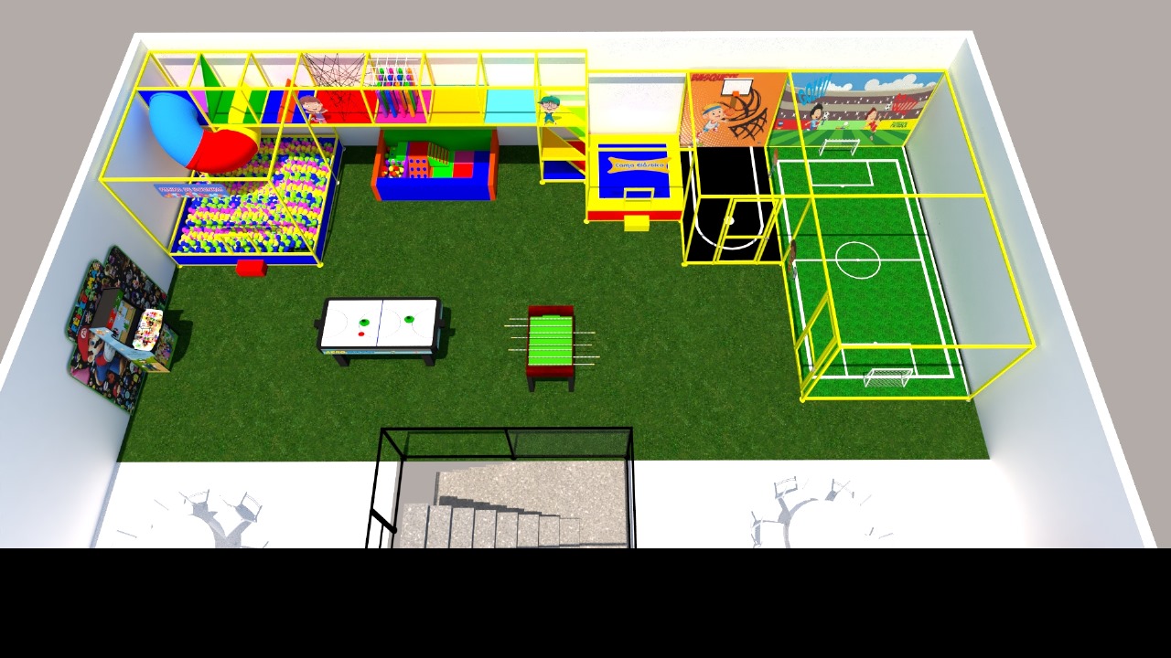 Render 3D — planta aérea